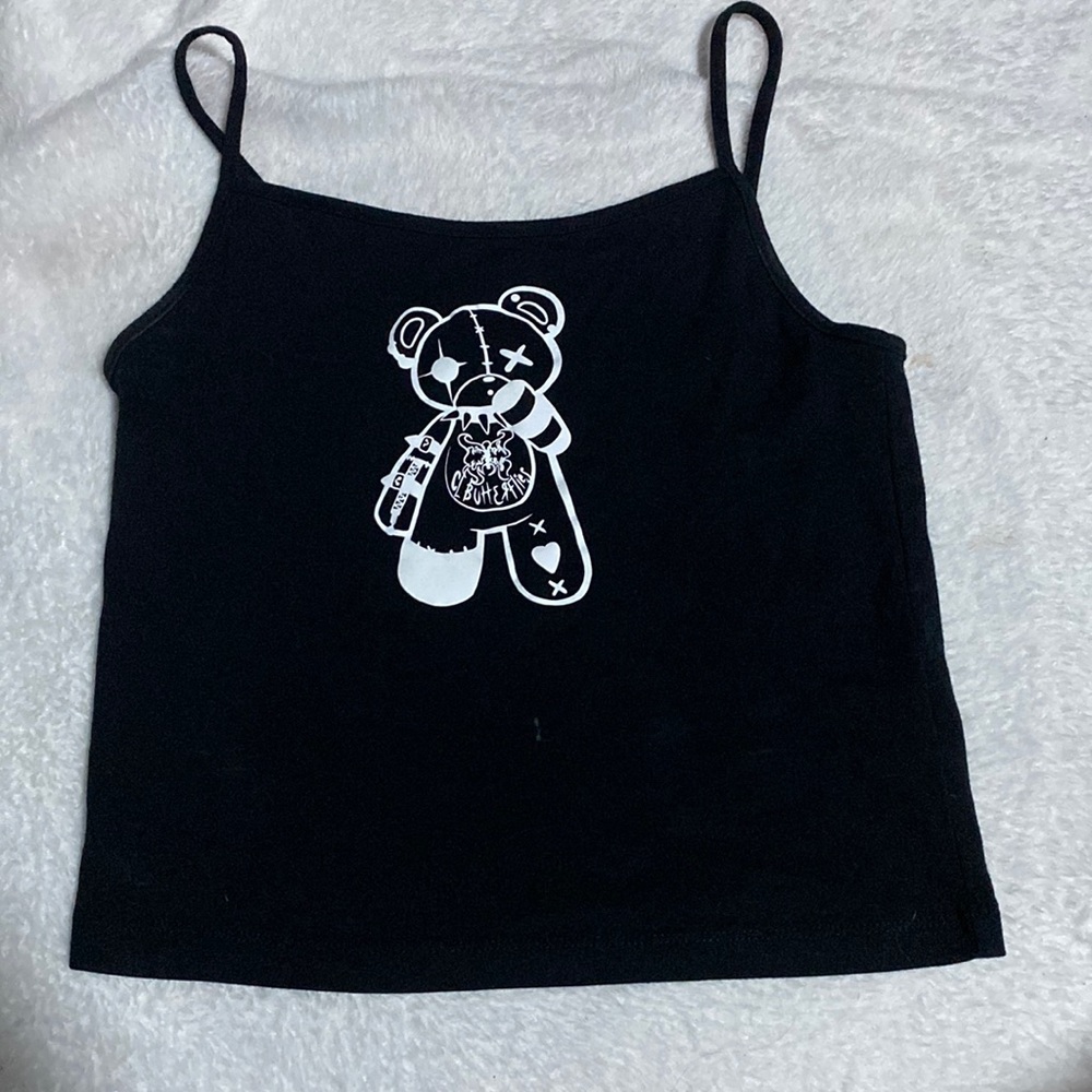 Goth bear tank top